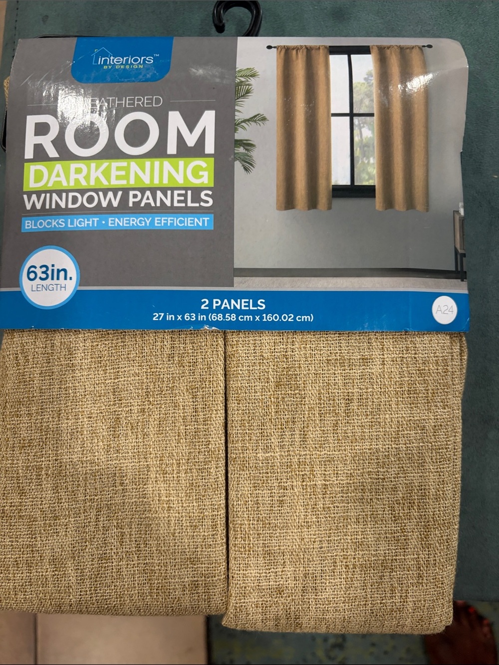 Linteriors Tan Room-Darkening Window Panels (2-Pack)